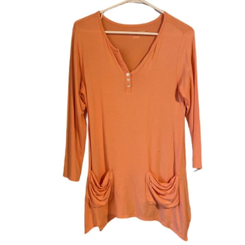 Soft Surroundings Orange Freya Tunic Top Petite XS